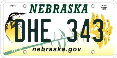 NE license plate DHE343