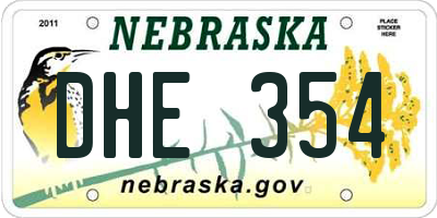 NE license plate DHE354