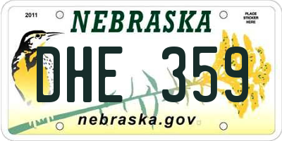 NE license plate DHE359