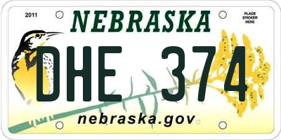 NE license plate DHE374