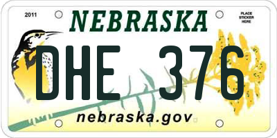 NE license plate DHE376