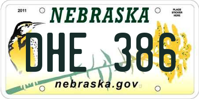 NE license plate DHE386
