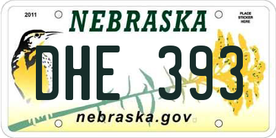 NE license plate DHE393