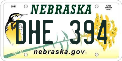 NE license plate DHE394