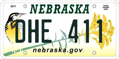 NE license plate DHE411