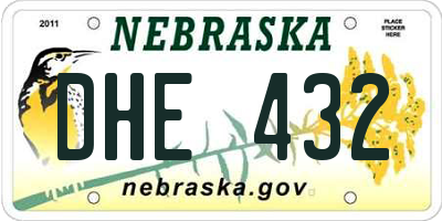 NE license plate DHE432