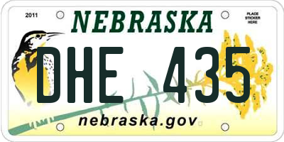 NE license plate DHE435