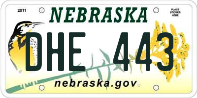 NE license plate DHE443