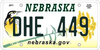 NE license plate DHE449