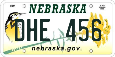 NE license plate DHE456