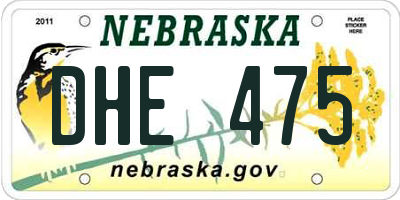 NE license plate DHE475