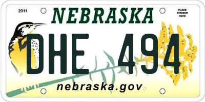 NE license plate DHE494