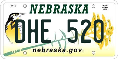 NE license plate DHE520