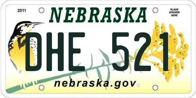NE license plate DHE521