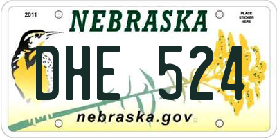 NE license plate DHE524