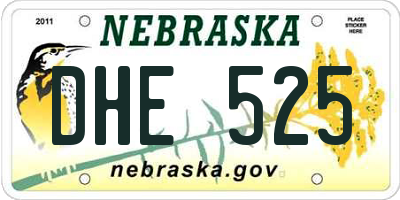 NE license plate DHE525