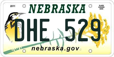 NE license plate DHE529