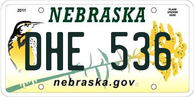NE license plate DHE536