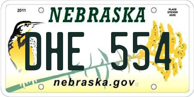 NE license plate DHE554