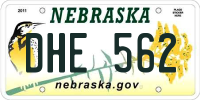 NE license plate DHE562