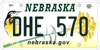 NE license plate DHE570