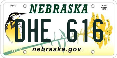NE license plate DHE616