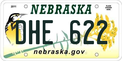 NE license plate DHE622