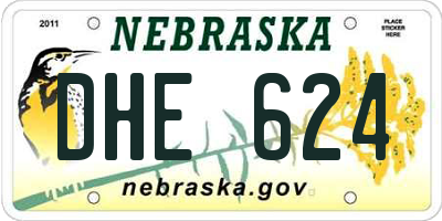 NE license plate DHE624