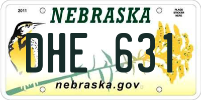 NE license plate DHE631
