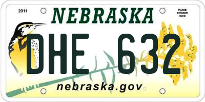NE license plate DHE632