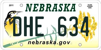NE license plate DHE634