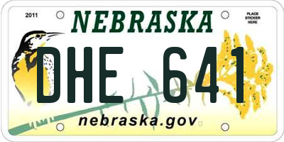 NE license plate DHE641