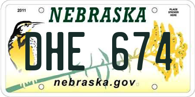 NE license plate DHE674