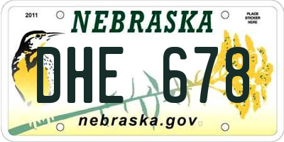 NE license plate DHE678