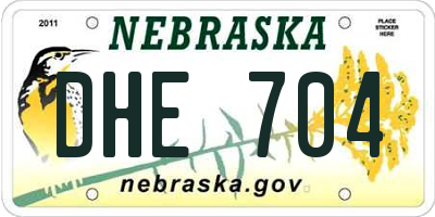 NE license plate DHE704