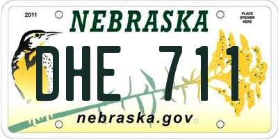 NE license plate DHE711