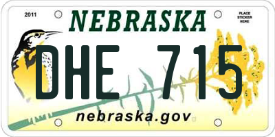 NE license plate DHE715