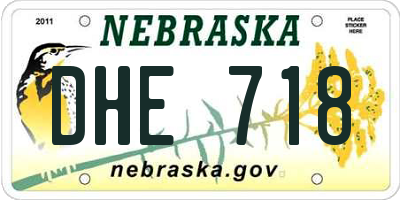 NE license plate DHE718