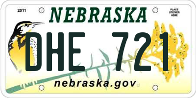 NE license plate DHE721