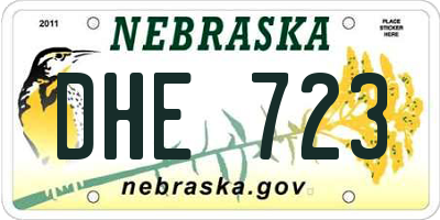 NE license plate DHE723