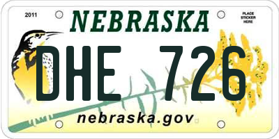 NE license plate DHE726