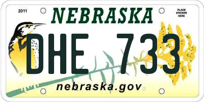 NE license plate DHE733