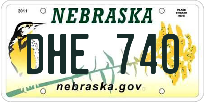 NE license plate DHE740
