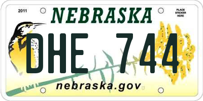 NE license plate DHE744