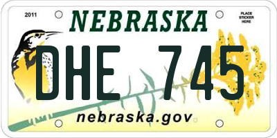 NE license plate DHE745