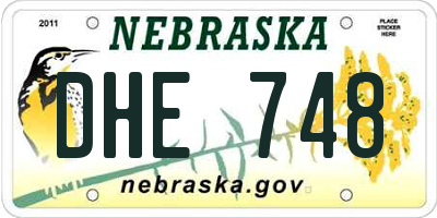 NE license plate DHE748