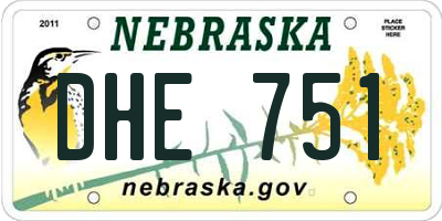 NE license plate DHE751