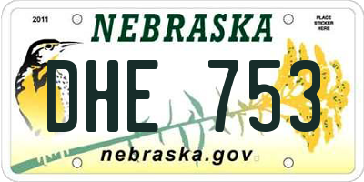 NE license plate DHE753