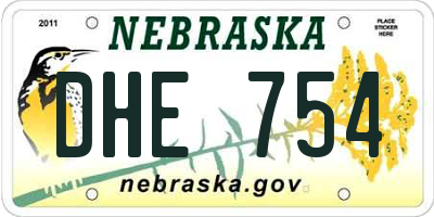 NE license plate DHE754