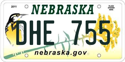 NE license plate DHE755